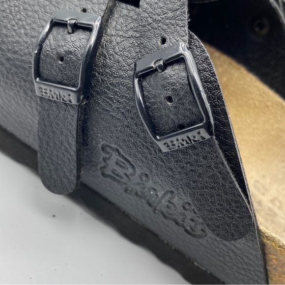 Birkenstock Birki’s Black Leather Mules Clogs - Size 5 - Picture 7 of 8